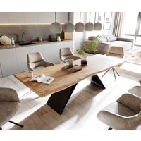 DELIFE Edge Esstisch Akazie Schwarz
