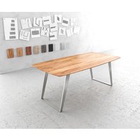 DELIFE Edge Esstisch Akazie Edelstahl