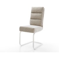 Freischwinger Pela-Flex Webstoff Soft Beige Freischwinger flach Weiß Taschenfederkern