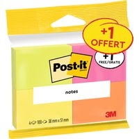 Post-it Haftnotizen notes, 38 x 51 mm, 4er Pack, Blister