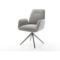 Drehstuhl Zoa-Flex Strukturstoff Soft Grau Kreuzgestell breit Graphit 360 drehbar Wippfunktion Taschenfederkern