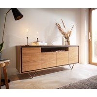 Sideboard Stonegrace 175 cm Akazie Natur 4 Türen 1 Fach Steinfurnier V-Fuß