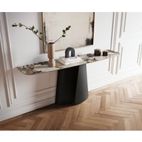 Konsolentisch Edge Boot 180x40 cm Keramik Patagonia Poliert Livos Metall Schwarz