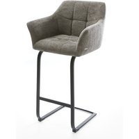 Barstuhl Yulo-Flex Bouclé Soft Schlamm Freischwinger Flach Metall Schwarz