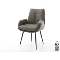 Esszimmerstuhl Clea-Flex Bouclé Soft Schlamm 4-Fuß konisch Schwarz
