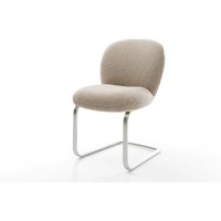 Freischwinger Nube-Flex Bouclé Schlamm Freischwinger flach Edelstahl Taschenfederkern