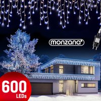 monzana Regenlichterkette LED Kaltweiß 20m