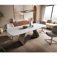 DELIFE Edge Esstisch Keramik Weiß