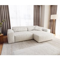 DELIFE Sirpio XL Ecksofa Creme-Weiß
