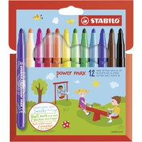 STABILO Fasermaler power max, rund, 12er Kartonetui