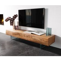 Lowboard New Live-Edge 175 cm Akazie Natur 4 Türen Glasfuß