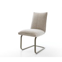 Freischwinger Lelio-Flex Webstoff Soft Beige Freischwinger flach Effektfinish Titan Taschenfederkern