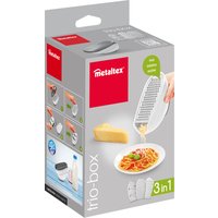 metaltex Universalreibe Trio-Box, 3 Einsätze, grau/weiß