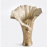 Vase Floris B46 x T39 x H57 cm Aluminium Champagner Ivory Handgemacht