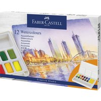 FABER-CASTELL Aquarellfarbe in Näpfchen, 12er Etui