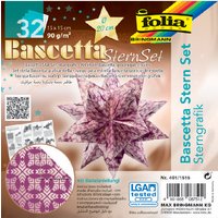 folia Faltblätter Bascetta-Stern, lila / bedruckt