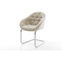 Freischwinger Gaio-Flex Webstoff Soft Beige Freischwinger flach Edelstahl