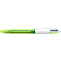 BIC Druckkugelschreiber 4 Colours Fluo, neongelb/weiß