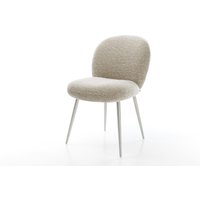 Esszimmerstuhl Nube-Flex Webstoff Soft Beige 4-Fuß konisch Edelstahl Taschenfederkern
