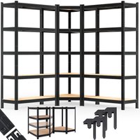 monzana® Schwerlast- und Eckregal 3er-Set Schwarz je 875kg