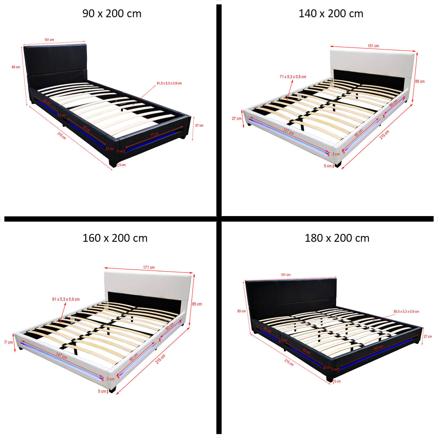 Home Deluxe 4058166164438 LED Bett – Bild 4