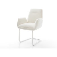 Freischwinger Zoa-Flex Bouclé Soft Beige Freischwinger flach Weiß Taschenfederkern
