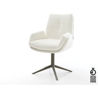 Drehstuhl Clea-Flex Bouclé Soft Beige Fußkreuz Effektfinish Titan 360 drehbar Wippfunktion