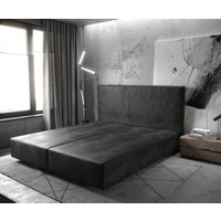 Boxspringgestell Dream-Well 180x200 cm Mikrofaser Anthrazit Vintage