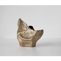 Vase Grotta B31 x T20 x H34 cm Aluminium Champagner Handgemacht