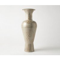 Vase Medora B27 x T27 x H71 cm Metall Ivory Terra Handgemacht