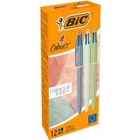 BIC Druckkugelschreiber 4 Colours Mineral Tones, 12er Box