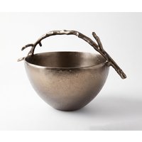 Schale Ramina B35 x T25 x H22 cm Aluminium Mokka Bronze Gegossen