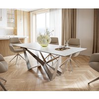 DELIFE Edge Esstisch Laminam Weiß