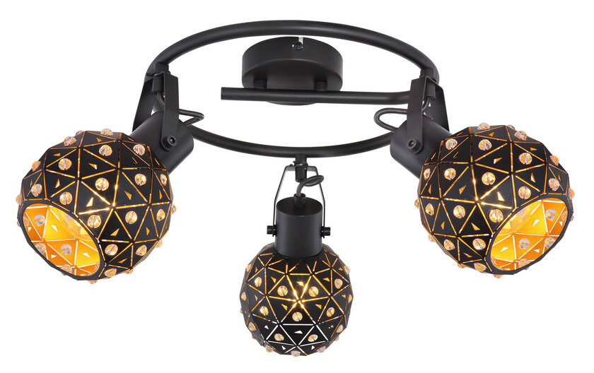 JODIE Strahler schwarz 54029-3, D/H: 26 x 29 cm, Metall, Glas – Bild 3