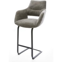 Barstuhl Yago-Flex Bouclé Soft Schlamm Freischwinger Flach Metall Schwarz Taschenfederkern