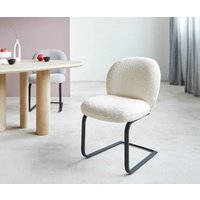 Freischwinger Nube-Flex Bouclé Weiß Freischwinger flach Schwarz Taschenfederkern – Bild 2