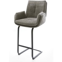 Barstuhl Clea-Flex Bouclé Soft Schlamm Freischwinger Flach Metall Schwarz