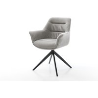 Drehstuhl Kaira-Flex Strukturstoff Soft Grau Kreuzgestell breit Schwarz 360 drehbar Wippfunktion