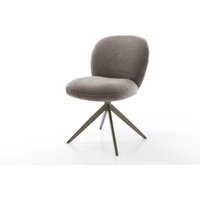 Drehstuhl Nube-Flex Strukturstoff Soft Taupe Kreuzgestell breit Effektfinish Titan 360 drehbar Wippfunktion Taschenfederkern