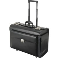 Alassio Pilotenkoffer, SILVANA, Leder, schwarz, mit Trolley – Bild 2