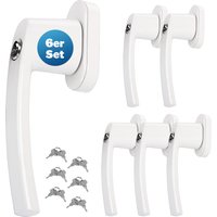 monzana® Fenstergriff 6er-Set Weiß abschließbar