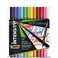 BIC Fasermaler DUAL BRUSH, 2in1, 12er Etui, farbig sortiert – Bild 2