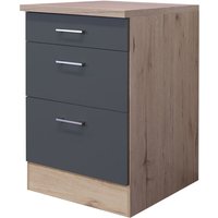 Auszugsunterschrank Tiago Grau/Braun 60x85x60cm
