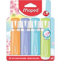 Maped Textmarker FLUO, PEPS PASTEL, 4er Blister