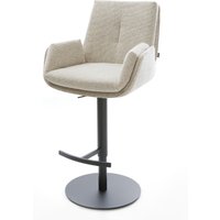 Barstuhl Clea-Flex Webstoff Soft Beige Drehfuß höhenverstellbar Metall Schwarz – Bild 2