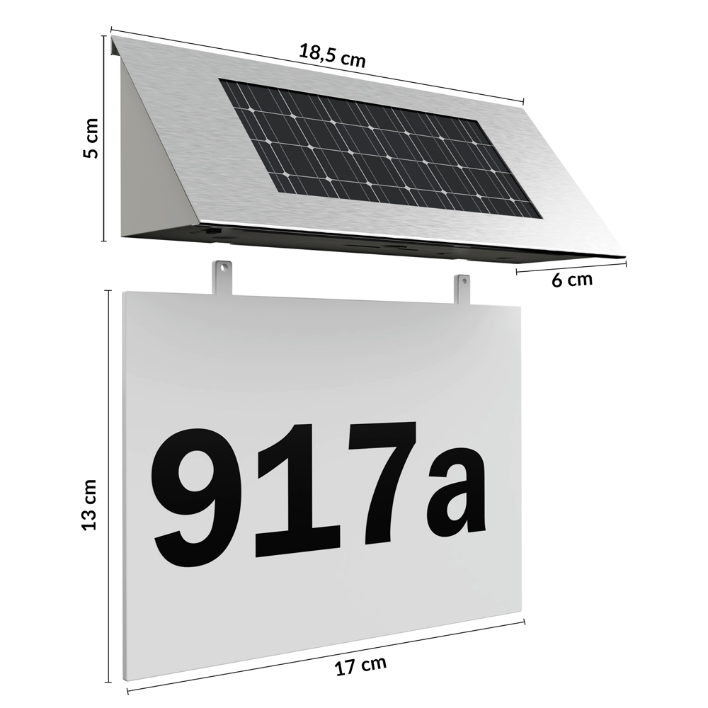 monzana 105371 Solar Hausnummer weiß – Bild 3