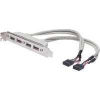 DIGITUS USB 2.0 Slotblech, 4 x USB Port, 0,25 m