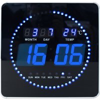 UNiLUX LED-Wanduhr FLO LED, mit Datum/Temperatur, schwarz