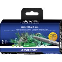 STAEDTLER Fasermaler pigment brush pen, Greens & Turquoises