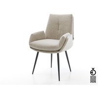 Esszimmerstuhl Clea-Flex Webstoff Soft Beige 4-Fuß konisch Schwarz
